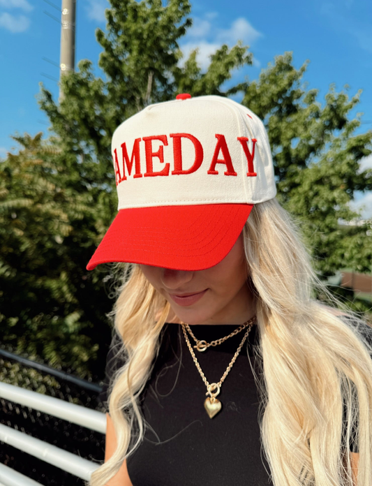 GAMEDAY - Wrap Around Vintage Trucker Hat: Red